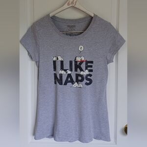PEANUTS 2016 T-SHIRT JUNIOR XL (15-17) FEATURING SNOOPY "I LIKE NAPS"
